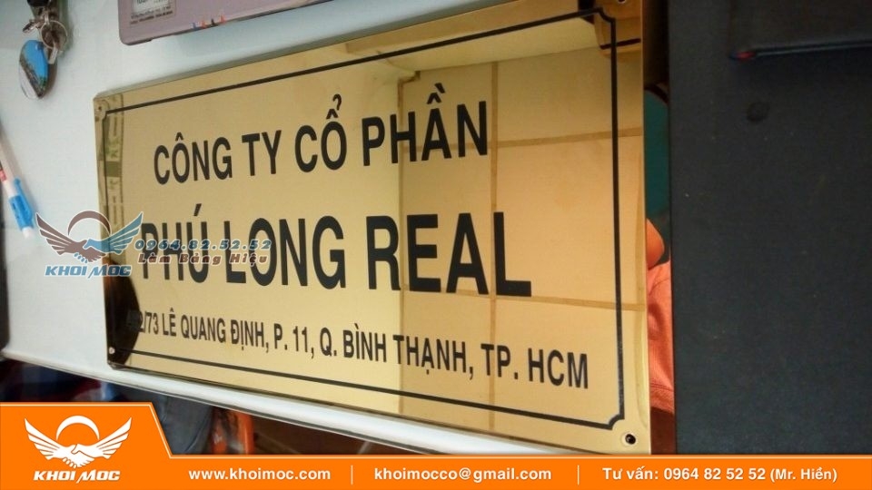 Bảng tên công ty inox ăn mòn 1a6s