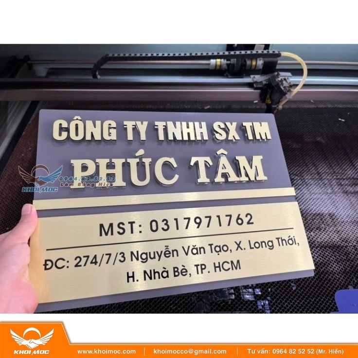 Bảng tên công ty inox ăn mòn2 a6s